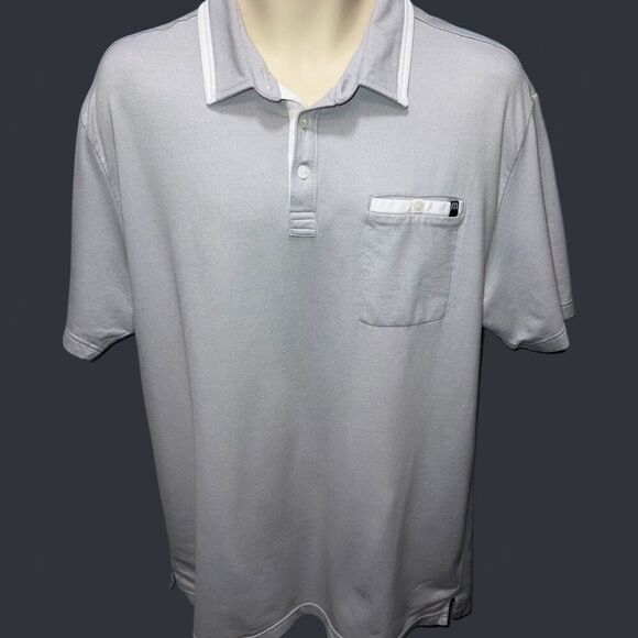 Travis Mathew Ice Gray Homer Golf Polo Shirt Size XL #26 - Picture 3 of 5